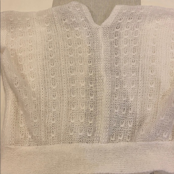 Vintage S-M White Ivory Wrap Crop Sweater Tie - Picture 12 of 13